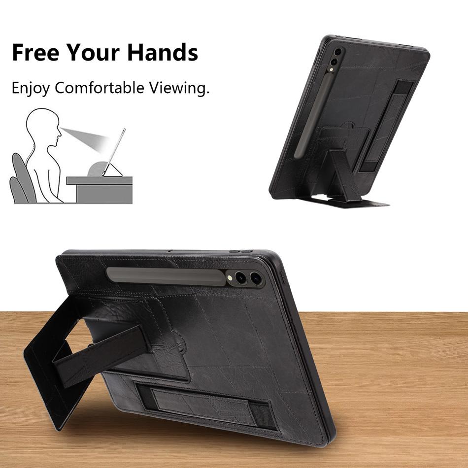 Para Samsung Tab S11 S10 Fe Funda S9 S8 S7 S6 Lite A11 A9 Plus 11 12.4 13.1 Pulgadas Fundas con Soporte de Cuero Cubierta con Pulsera