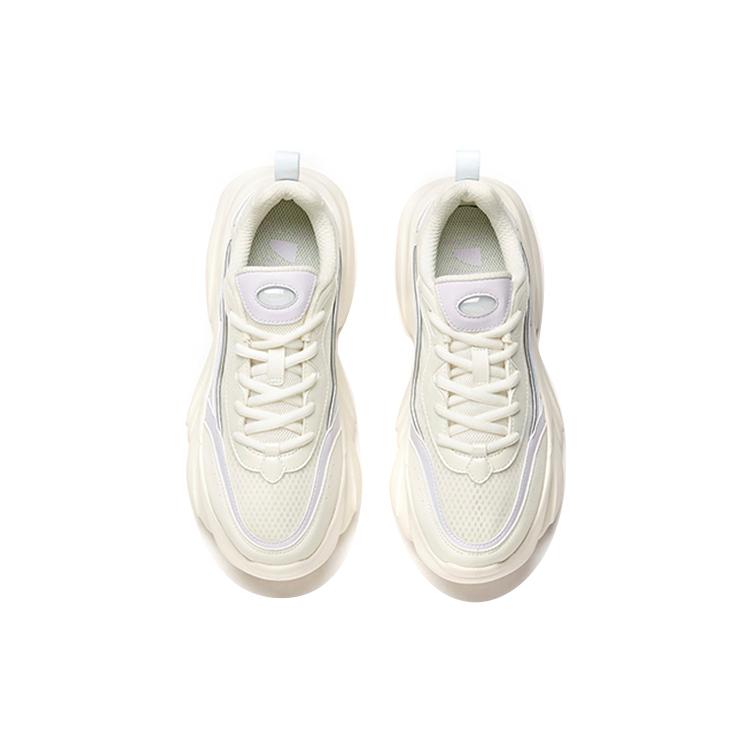 New Anta Claw Cushioning Anti Slip Wear Resistant Breathability Low Top Chunky Sneakers Women's White Purple Gray 922358894-5