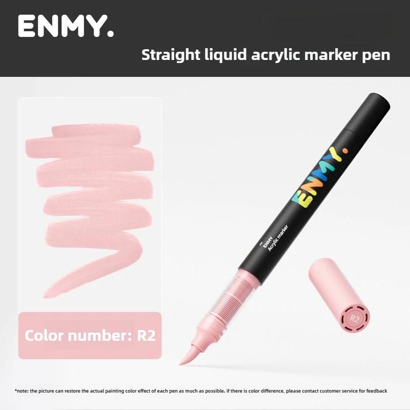 1 Pieza ENMY 60 Colores Marcadores Acrílicos Líquidos Directos Mezclables Punta Suave No Transparentes Marcadores de Arte Material Escolar Papelería