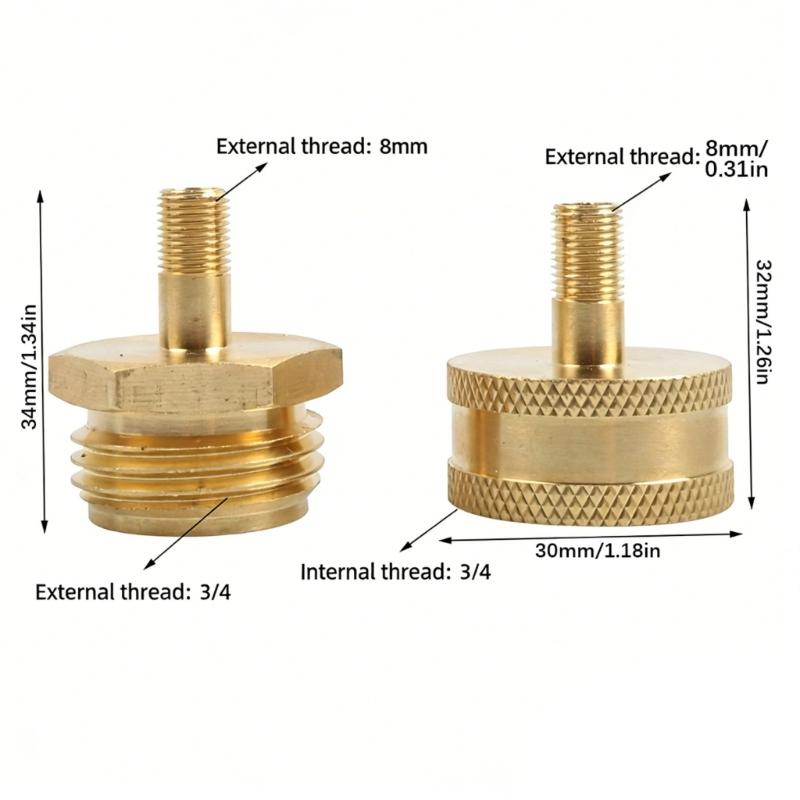 Universal 3/4 Inch GHT Brass Air Connection Water Structure Parts Fitting for Camping Water Pipe Drainage & Anti Freeze