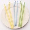 5pcs High Borosilicate Glass Straw Sets Reusable Bent Glass Straw Milk Tea Juice Cocktail Straw with Brush Party Bar Accessories