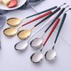 Korean Style Stainless Steel Long Handle Spoon – for Soup, Coffee, Dessert, Ice Cream, Gift Tableware