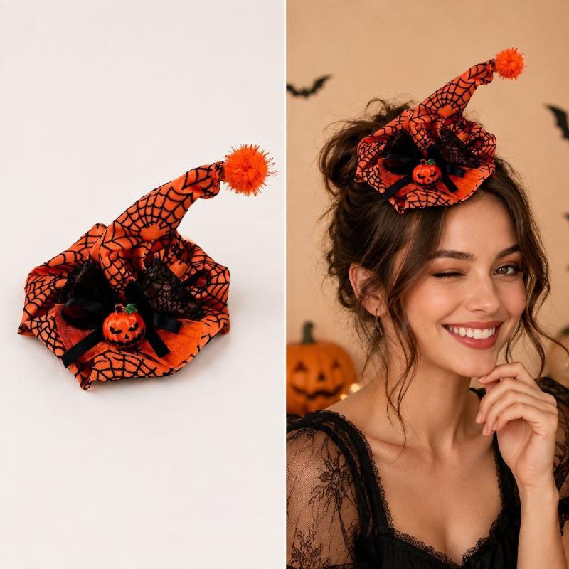 Halloween Decoration Headwear Halloween Party Cosplay Prop Dress Up Mini Hat Horror Skull Bat Hair Hoop Halloween Prop Hat