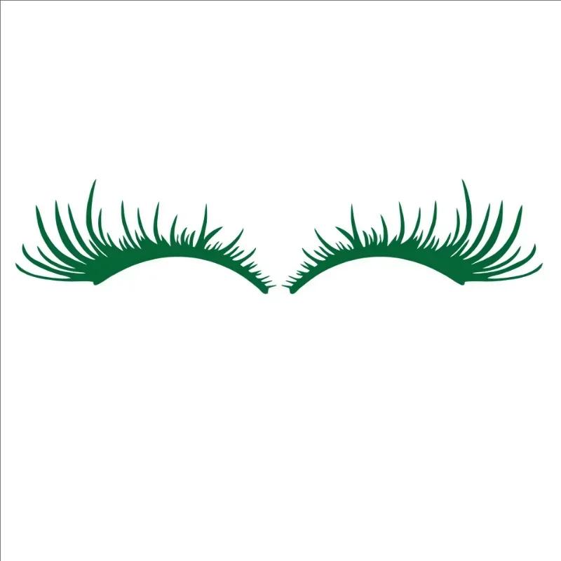 1 Pair 3D Charming Eyelashes Car Sticker Fake Eye Lash Car Headlight Funny Waterproof Decals Door Window Vinyl