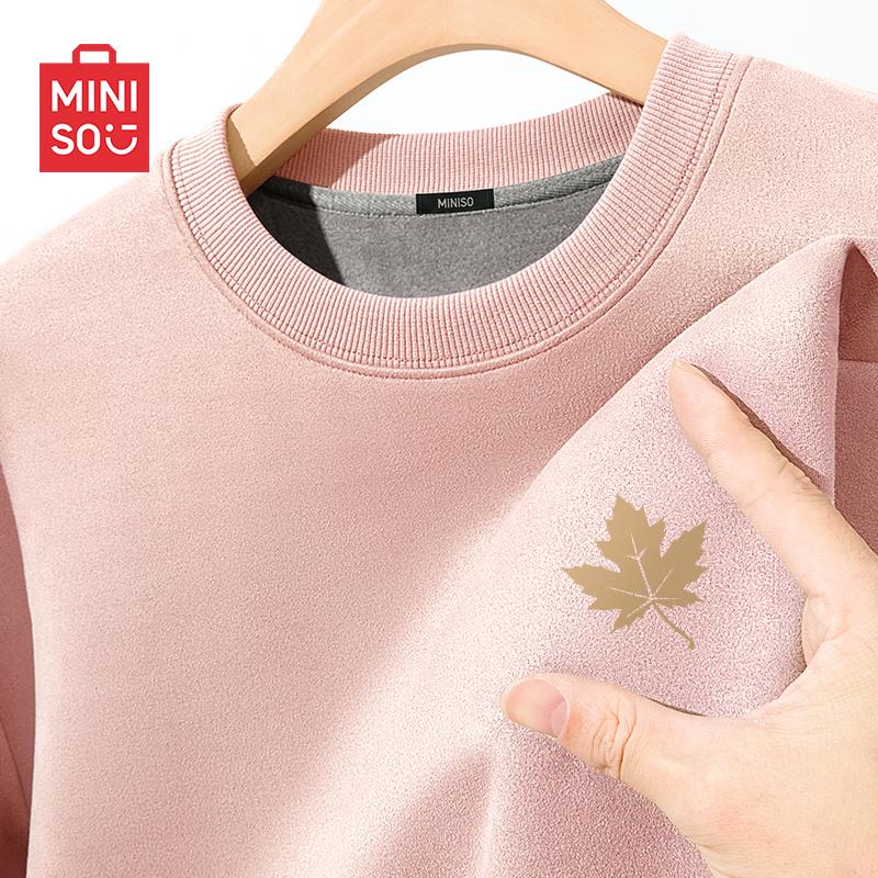 MINISO Мужской пуловер из замшевого флиса в стиле ретро M