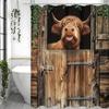 Rustic Farmhouse Calf Shower Curtain, Bathroom Decorative Shower Curtain, Waterproof Shower Curtain with Hooks