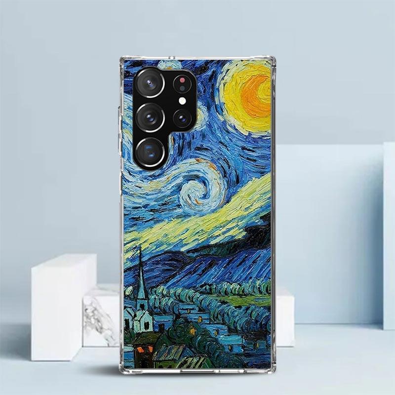 Van Gogh Oil Art Painting Phone Case For Samsung Galaxy S24 S25 Edge S26 Ultra S22 S23 Plus S21 + S20 FE Soft TPU Back Cover Gal
