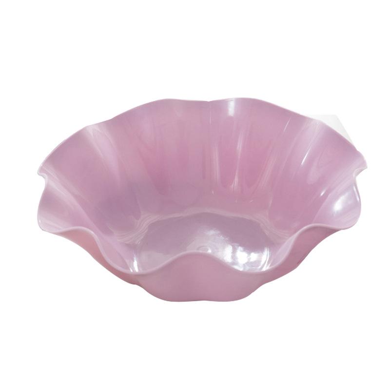 European-Style Large Ruffled Fruit and Vegetable Bowl - Plastic Candy Dish for Living Room, Melon Seeds, Snacks, Dried Fruits.