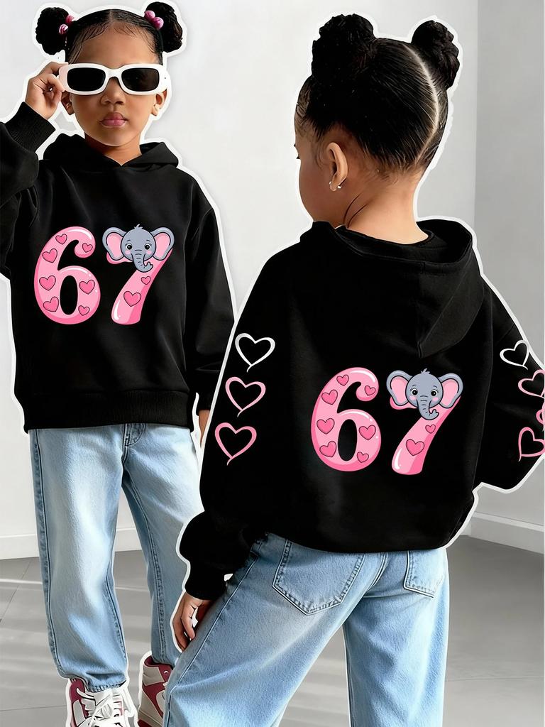 Kids Cute Donut Hoodie Cartoon Dessert Print Boys Girls Long Sleeve Pullover Sweatshirt Sweet Food Graphic Casual Tops Spring
