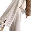 Plus Size Women's Fleece-Lined Wool Blend Split Wide-Leg Pants