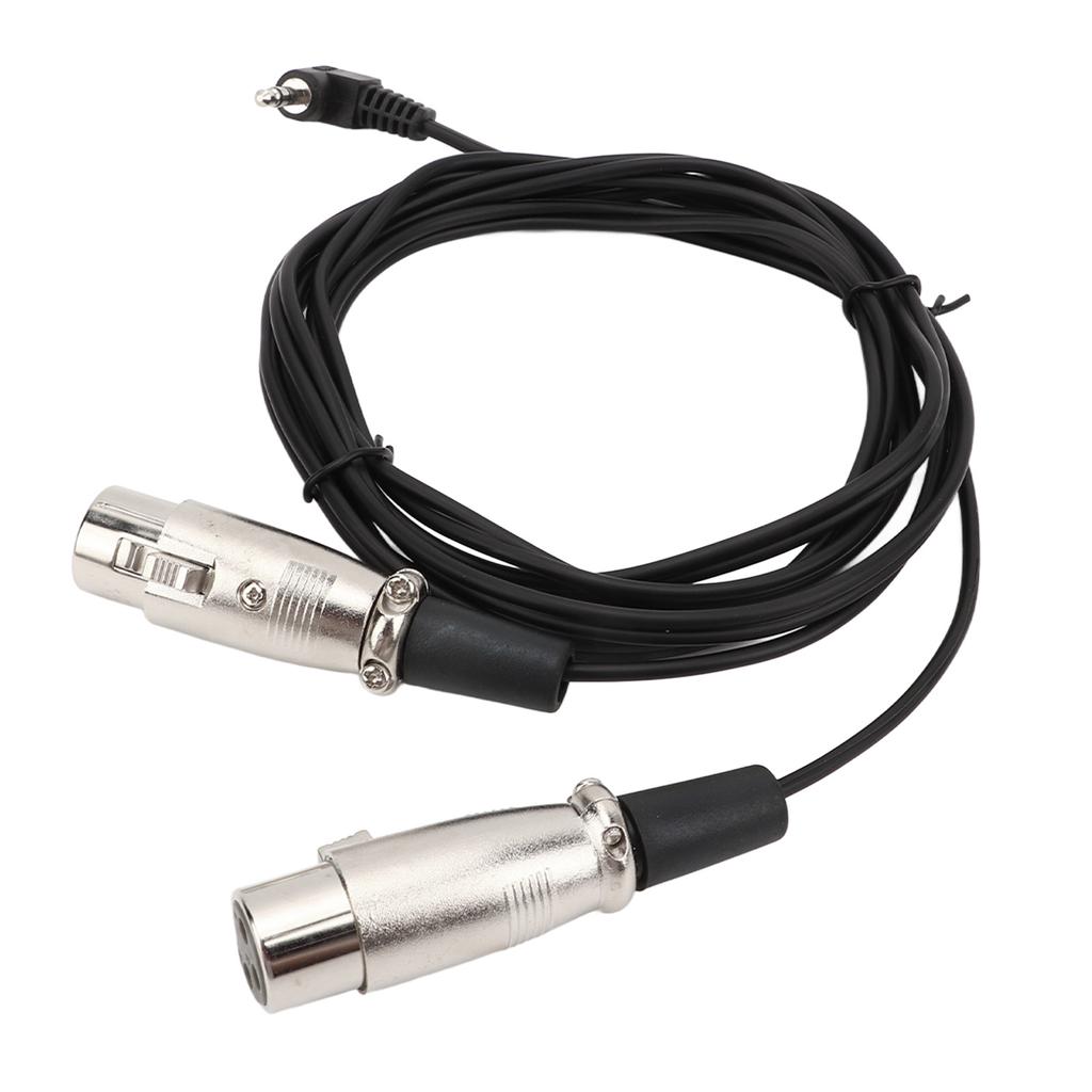 Dual Female XLR To Right Angle 3.5mm Y Splitter Cable High Transmission Rate Portable Audio Cable for Microphones