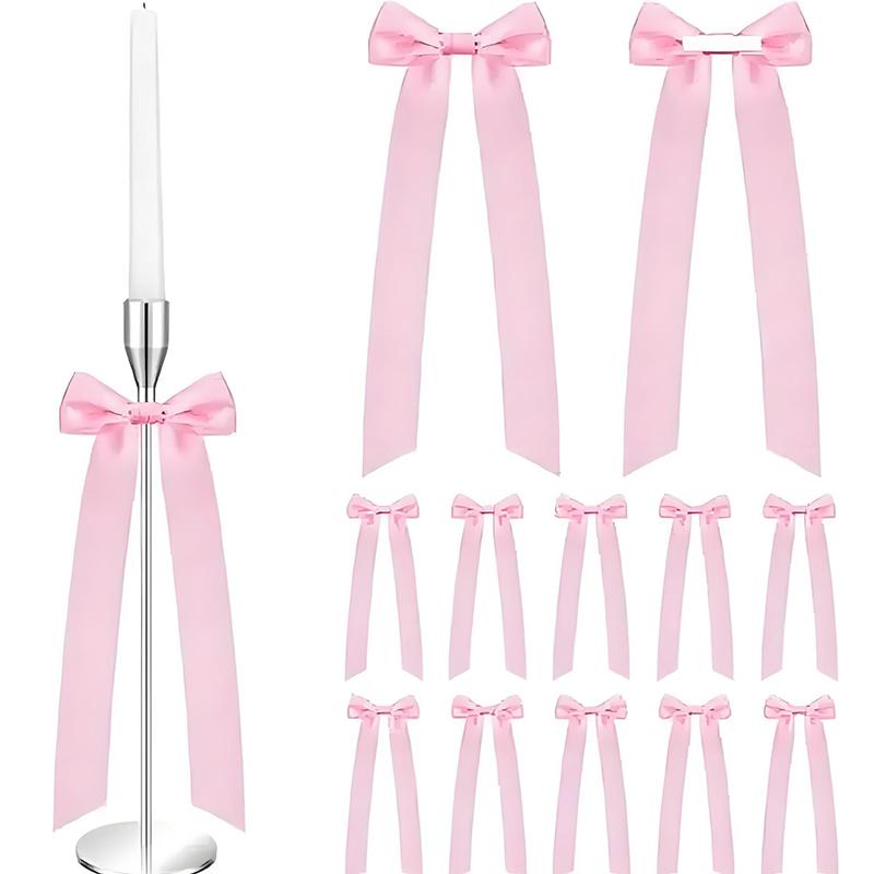 

12 шт./пакет Самоклеящиеся Элегантные Банты-подсвечники Декор Упаковка подарков Доступно несколько вариантов 12PC розовый