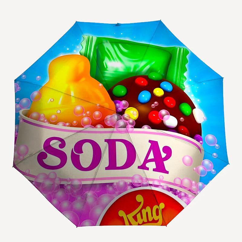 Candy Crush Soda Saga Automatic Opening and Closing, 8 rib Structure Portable Umbrella, Suitable for Men and Women in All Seasons  Perfect G