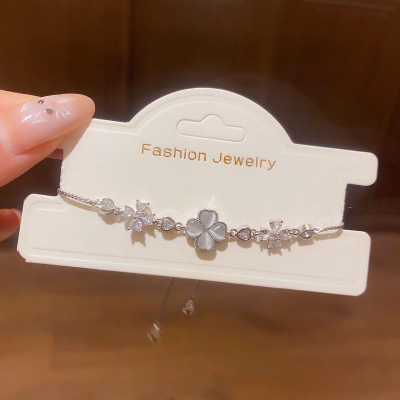 14K Gold Plated Zircon Cat s Eye Flower Bracelet - Elegant Retro Luxury Jewelry