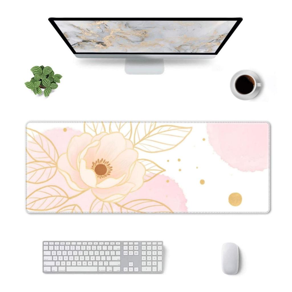 Glitter Gold Marble Mouse Pad Black White Swirl Fluid Vein Pattern Non Slip Desk Mat Gamers Office Home Keyboard Desktop Decor