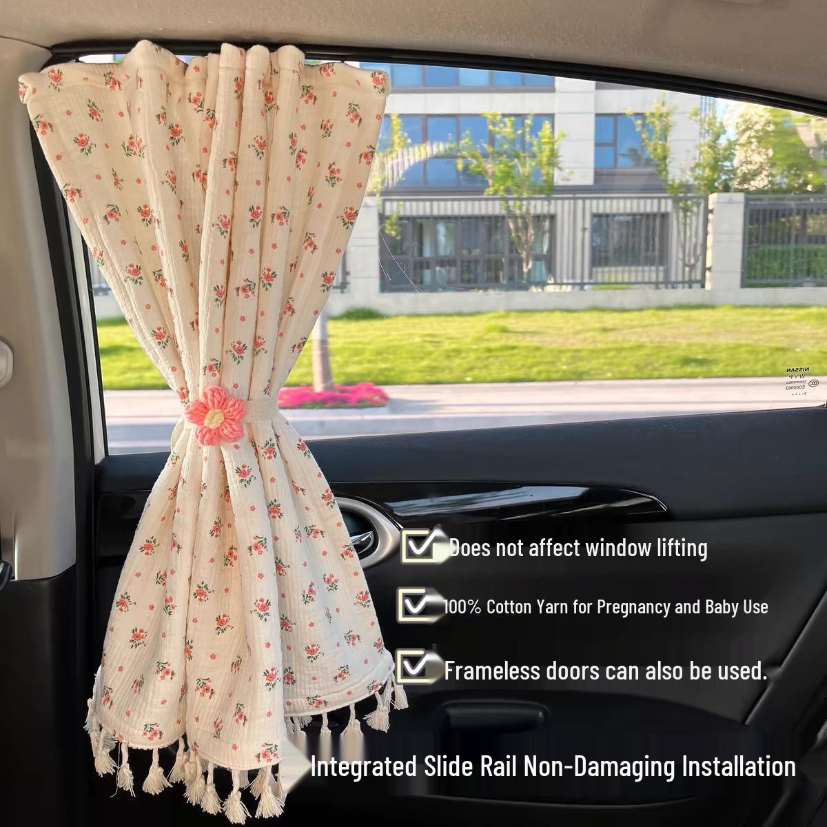 Sliding Rail Car Window Curtain - Sunshade, Heat Insulation, Blackout for Baby s Protection