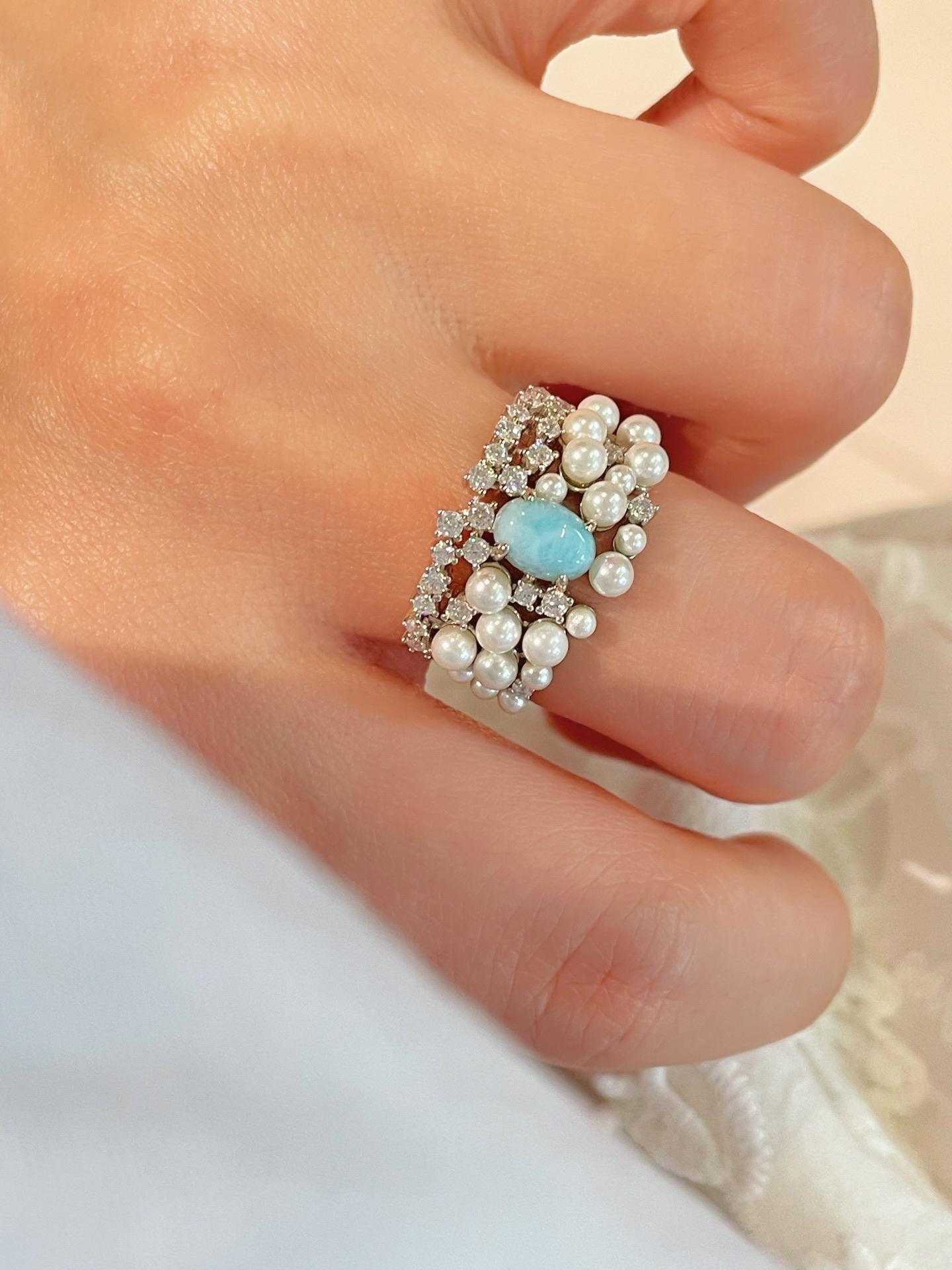 

Кільце з високоякісного срібного покриття 925 проби з дорогоцінним каменем з візерунком синього моря, широке, з перлами, жіноче, золоте, на вказівний палець, нішевий дизайн No. 7