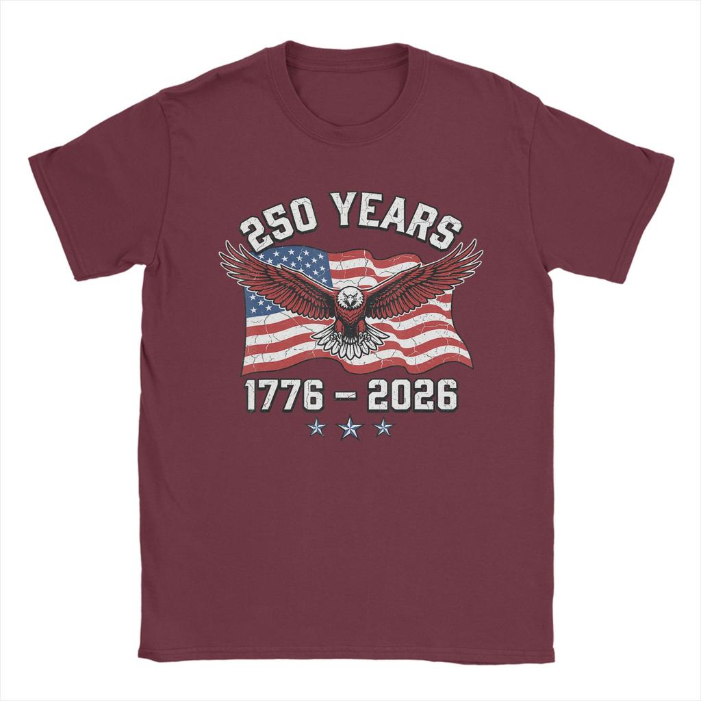 Eagle and American Flag  Years    Anniversary TShirt Summer  Cotton TShirts For Unisex Hippie Casual Tee Shirt