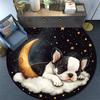 Sleeping French Bulldog Round Area Rug,Carpet Rug for Living Room Bedroom Sofa Playroom Decor,Non-slip Floor Mat