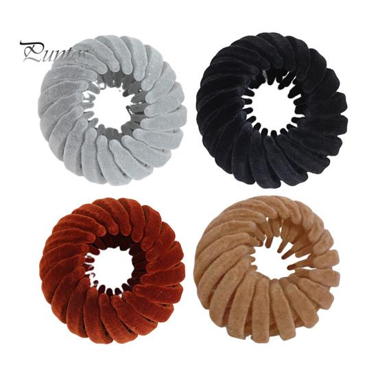 4Pcs Retractable Ponytail Hairpin Bird Nest Shape Hair Clip Women Ponytail Holder Hair Bun Maker Hair Accessories