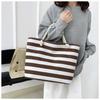 New Striped Large Capacity Shopping Bag Compilation Tote Bag