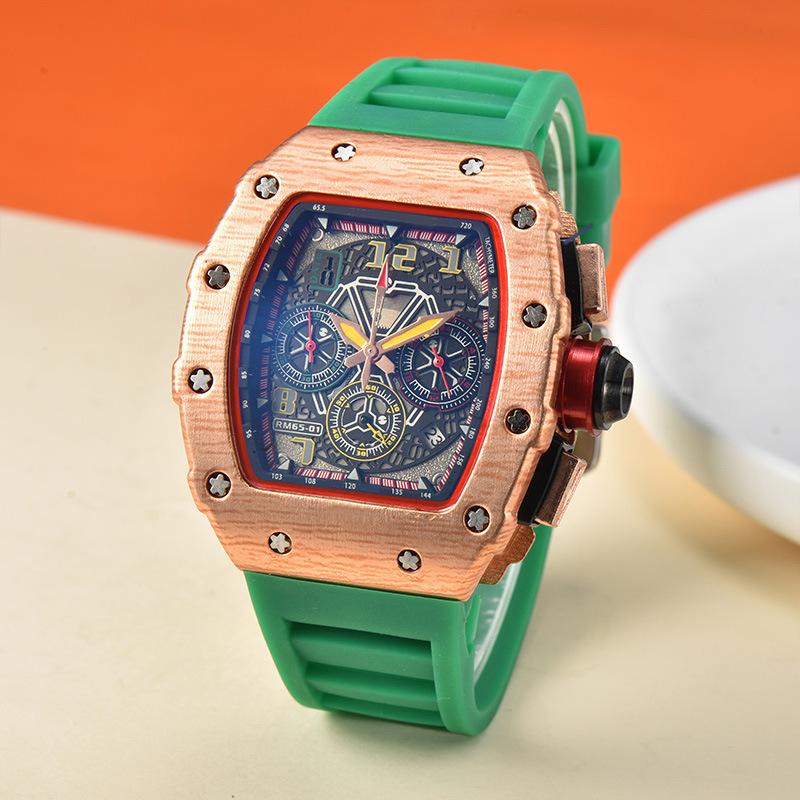 New wood grain quartz watch men's six-pin multi-function running second calendar business watch manufacturer spot wholesale