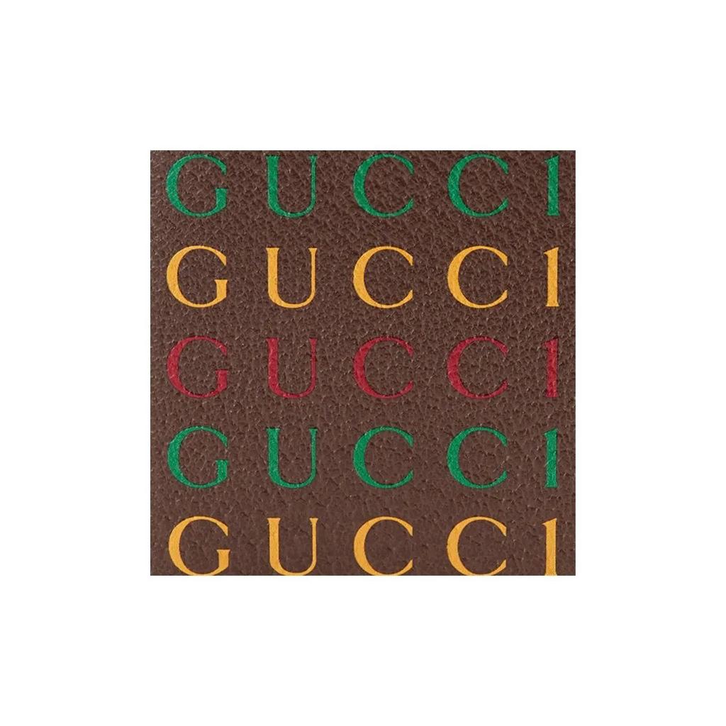 Gucci Logo Letter Print Leather Wallet for Men In Brown
