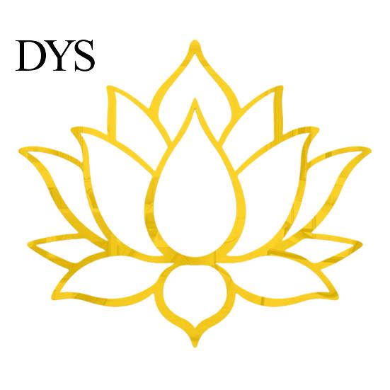 Acrylic Lotus Mirror Wall Sticker Sticker, Flower Decal, Zen Style Chinese Ornament Self Adhesive Decoration for Living Room Bedroom Yoga Studio