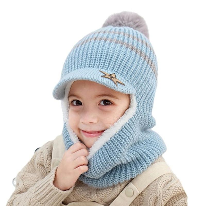 Buy Girls Boys Knitted Fleece Hat Caps 