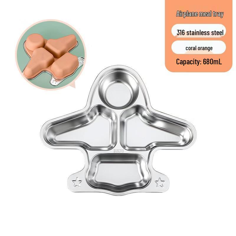

Kids 316 Stainless Steel Airplane Lunch Plate