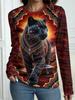 Autumn Leopard 3D Print Long Sleeve T-Shirt Women's Casual T-shirts Fashion Oversized Tops Y2K Tees Streetwear Female Clothing