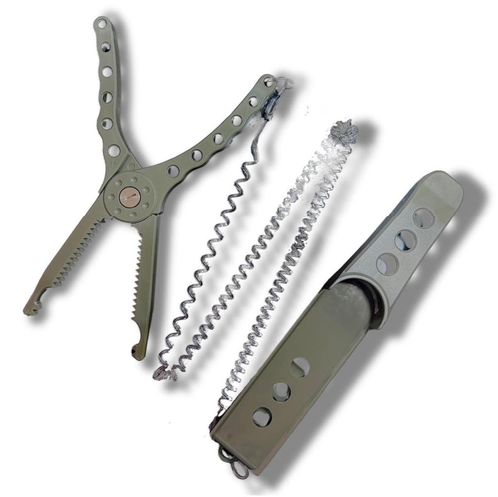 APAGAI Fish Crocodile Fish Fish Fishing Fishing Carabiner with Dedicated Fishing Tackle Catcher, Grip, Catch, Clip, Pliers, Grip, Holder, (Moss Gray,