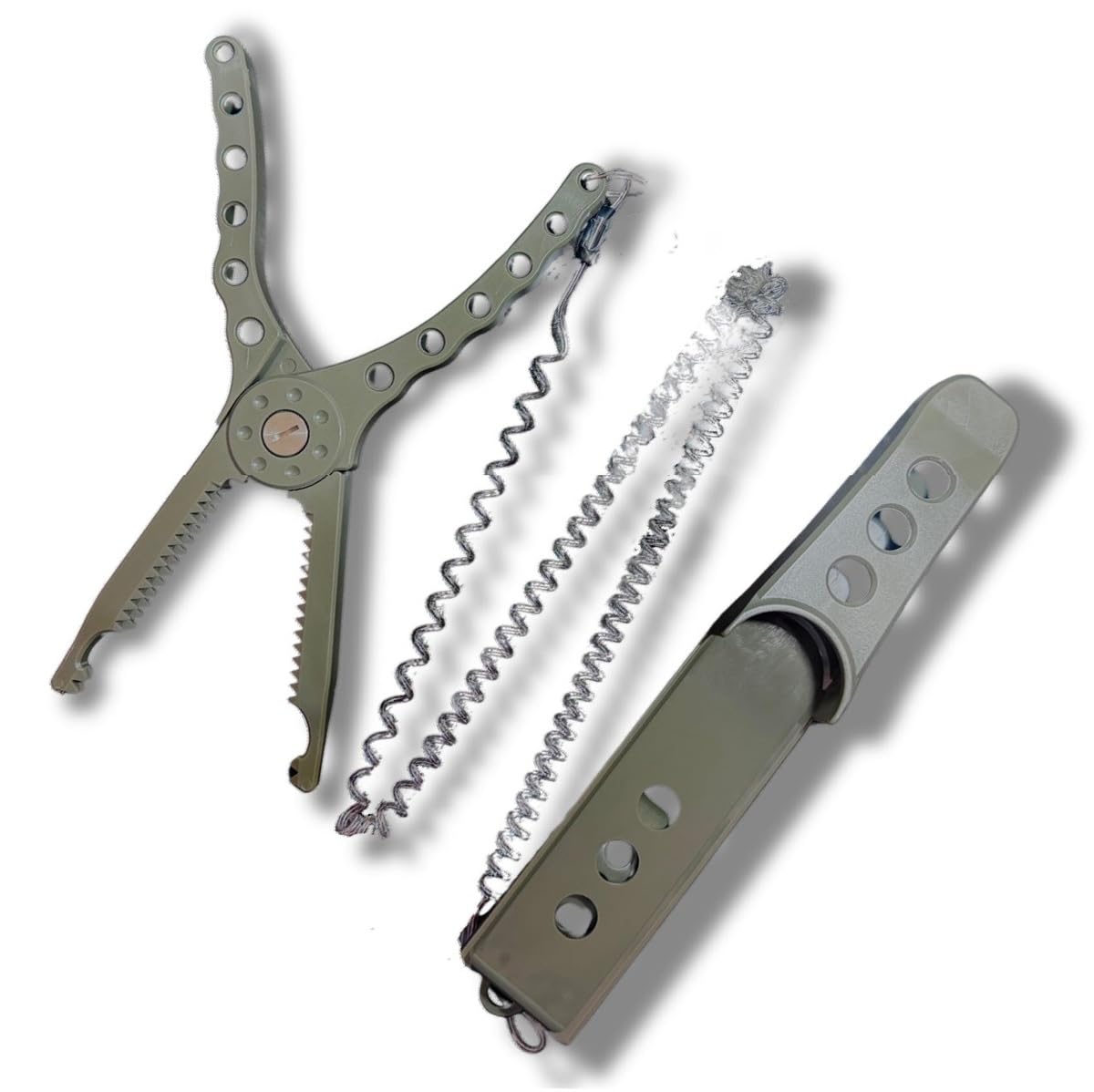 

APAGAI Fish Crocodile Fish Fish Fishing Fishing Carabiner with Dedicated Fishing Tackle Catcher, Grip, Catch, Clip, Pliers, Grip, Holder, (Moss Gray,