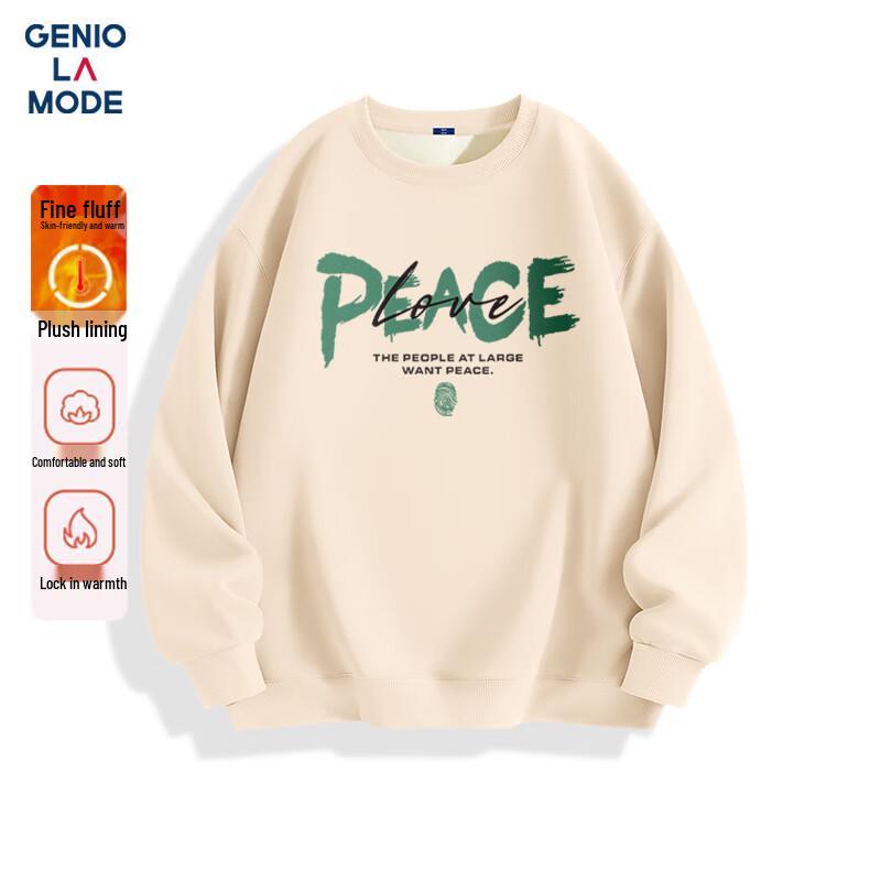 GENIOLAMODE Men's Fleece Lined Crewneck Sweatshirt