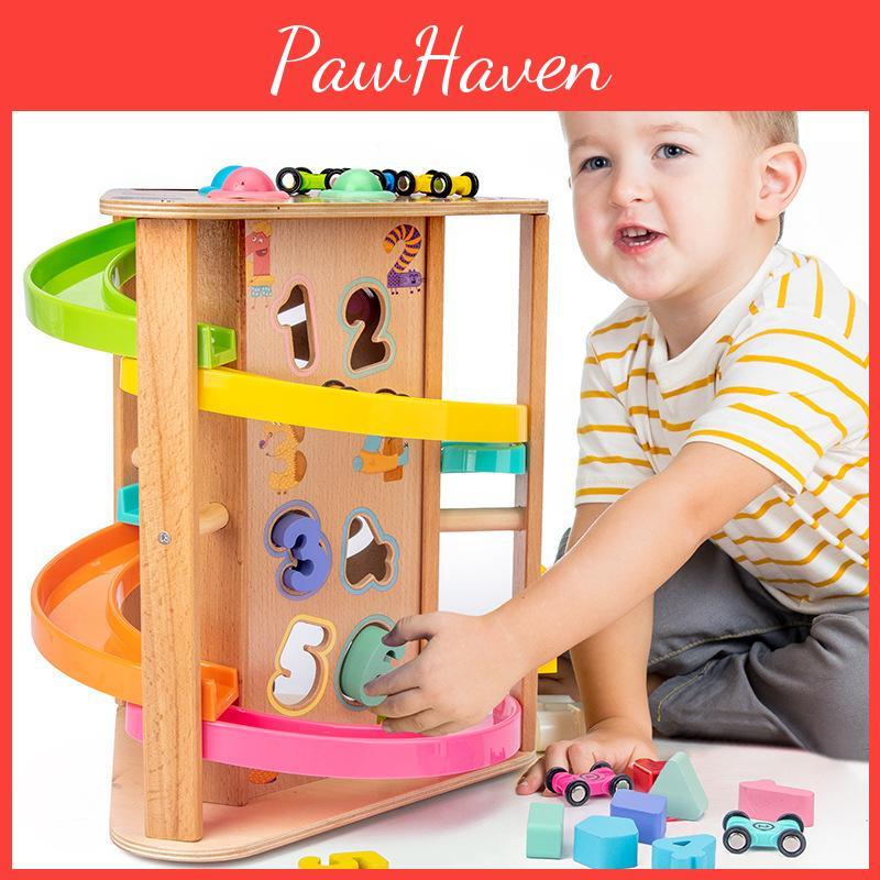 Wooden Multifunction Rotating Slide Car Toy For Baby Educational Play And Diy Fun