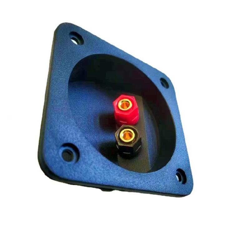 2 Way Terminals Cup Connectors for Speaker Box Subwoofer Banana Terminals Square Screw Type Black Color Speaker