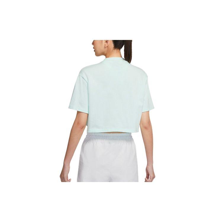 Nike T-shirt in Maglia a Maniche Corte Larghe Ricamata con Logo Sportivo Donna Top Verde CJ3759-394