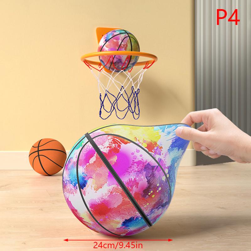 1Pc Kids Bouncing Mute Silent Basketball With Cloth Cover Indoor Silent Foam Basketball Bounce Soft Squeezable Ball