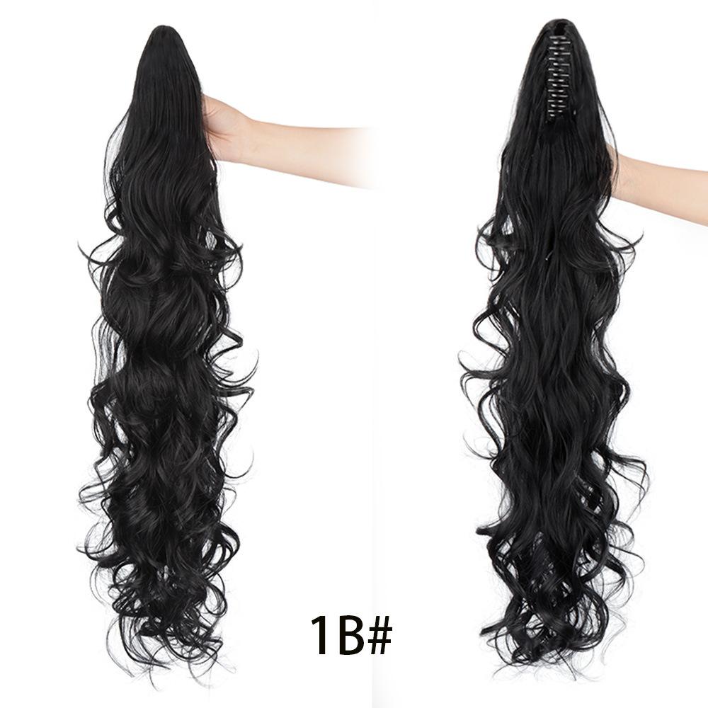 30 Inch Long Messy Curls Claw Clip Ponytail Extensions Synthetic Drawstring Curly Hairpiece Jaw Clip Hair Extensions for Women