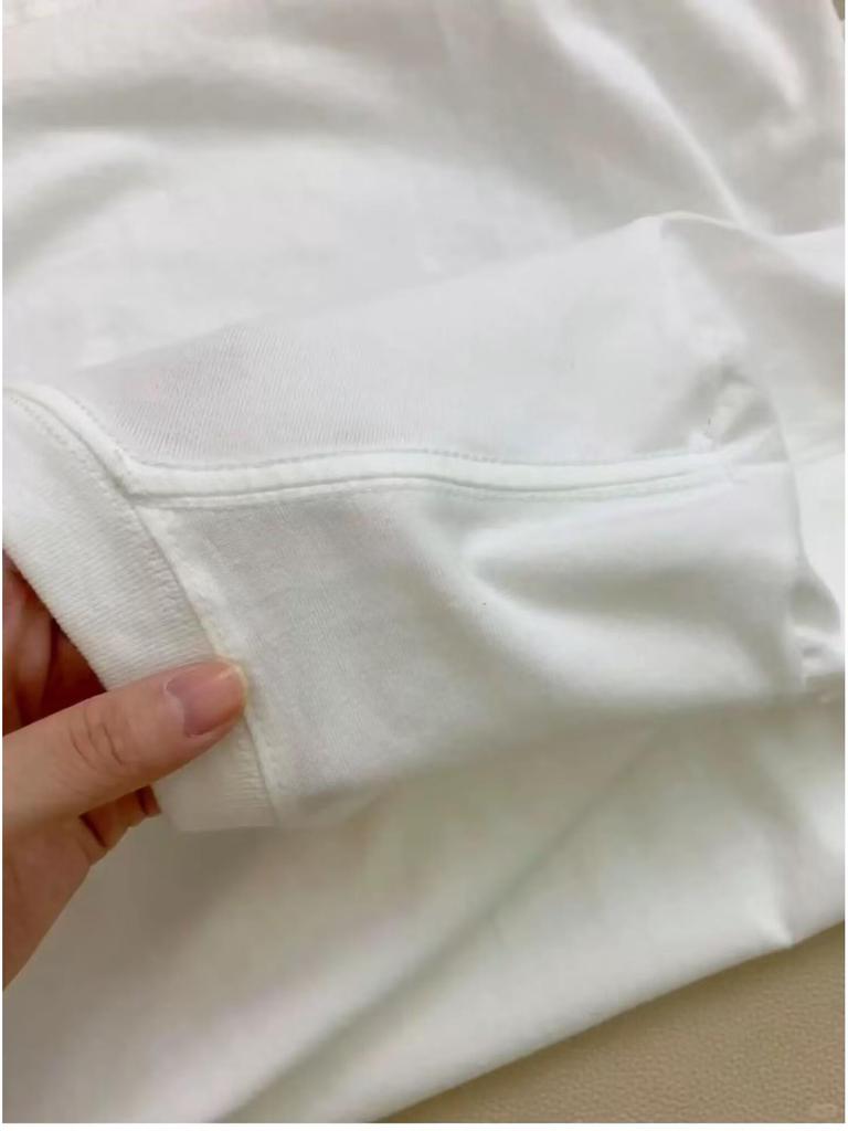 Women's Pure Cotton Long-Sleeve T-Shirt, Solid Color, Loose Fit, Ideal for Spring/Autumn; Casual, Versatile Base Layer.