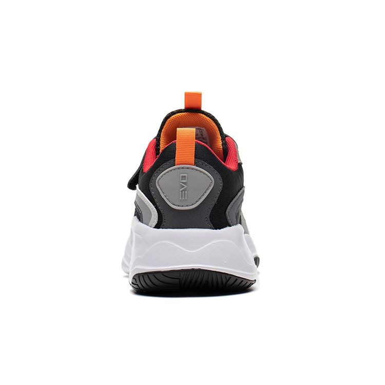 Li Ning Childrens Evo Non-Slip Shock Absorbing Wear-Resistant Breathable Sports Casual Shoes Kids Shoes Black Gray YKCS050-1