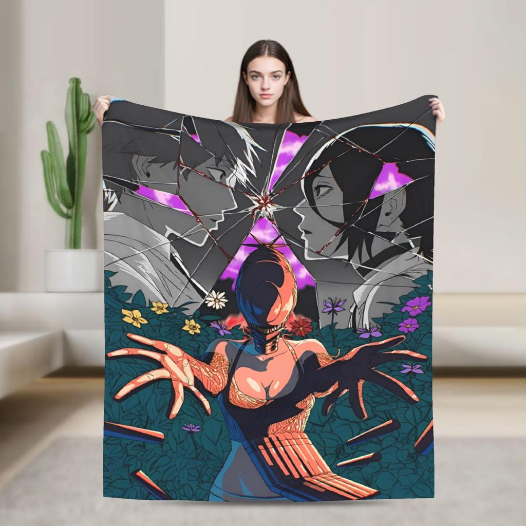 Chainsaw Man Reze Anime Blanket Quality Super Warm Throw Blanket Winter Travel Home Decor Fashion Bedspread