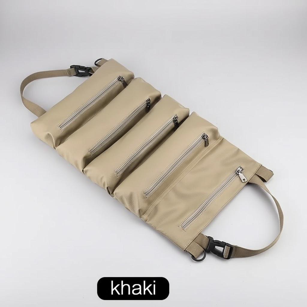 

Multifunctional Tool Bag Roll Pouch Zipper Carrier Tote Organizer for Automotive Repair Tools хакі