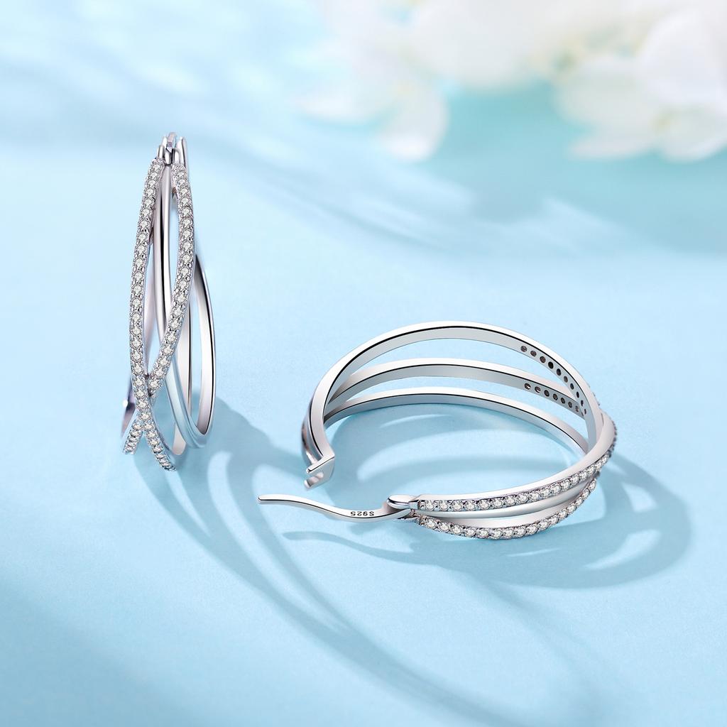 Orstarry S925 Silver Earrings Fashion Curve Weaving Earrings For Women Party Birthday Gift Silver Jewelry