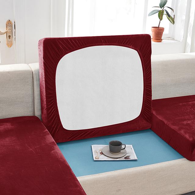 Super Soft Velvet Sofa Seat Cushion Cover For Living Room Stretch Elastic Protector L Shape Corner Armchair Sofa Slipcover