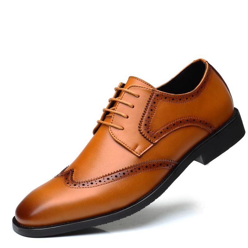 Men's Square-toe Business Formal Leather Shoes Stitched Single Shoes Large-size Fashionable Men's Shoes Chinese-style Men's Comfortable Shoes