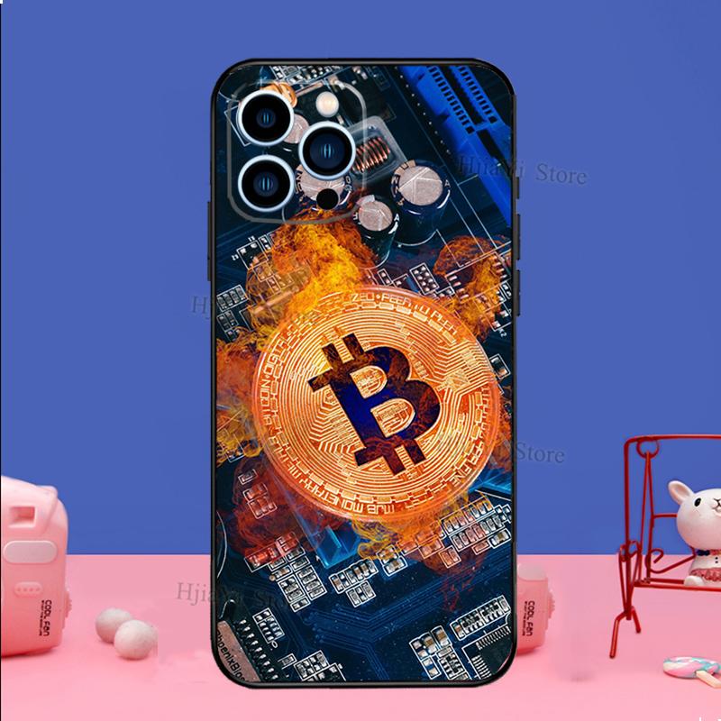Bitcoin Coins Funny Case For iPhone 16 15 13 14 Pro 12 11 14 Pro Max Plus XR XS Max X 12 13 Mini SE2 Cover Shell