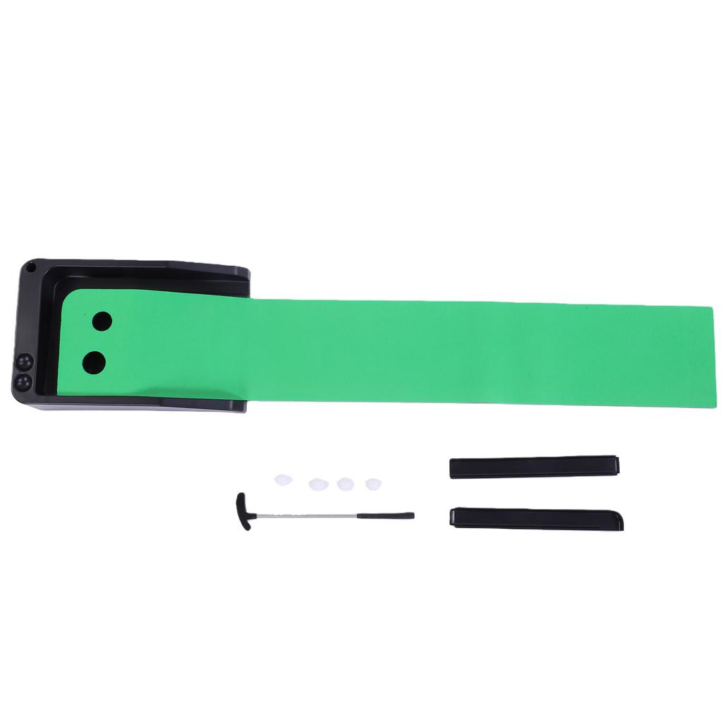 Mini Desktop Putting Green Mat Crystal Velvet Surface Automatic Ball Return Anti Slip for Indoor Home Office