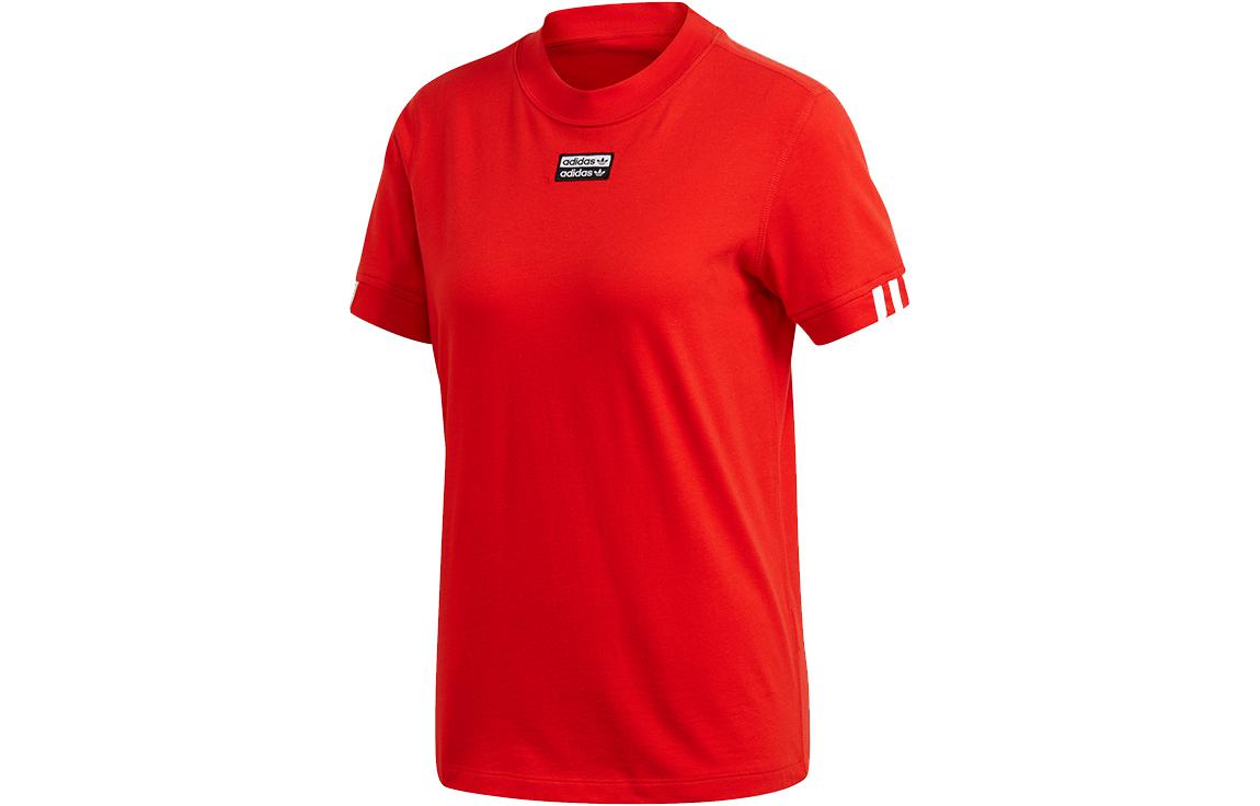 

Adidas T Shirts Women s Red Crew Neck Moderate Straight Fit FM4881 M