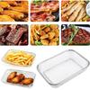 Stainless Steel Air Fryer Grill Mesh Basket Non Stick Tray for Oil Free Roasting and Crisping Home Cooking Accessory